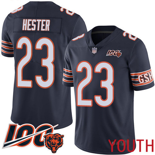 Chicago Bears Limited Navy Blue Youth Devin Hester Home Jersey NFL Football #23 100th Season->youth nfl jersey->Youth Jersey